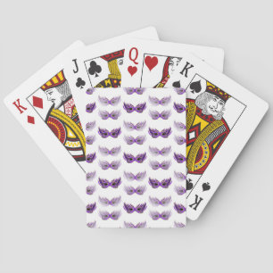 Baraja De Cartas Mascarada púrpura de bonito máscaras Mardi Gras