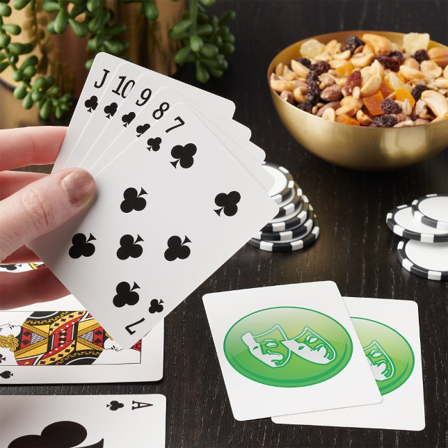 Baraja De Cartas Máscaras de comedia y tragedia dramática verdes (Subido por el creador)