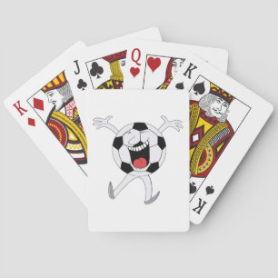 Baraja De Cartas Mascota de Balón de Fútbol Sonriente