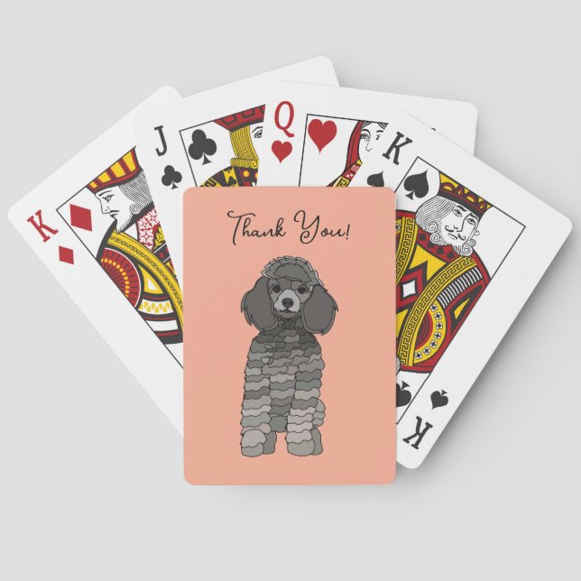 Baraja De Cartas Mascota de perro caniche personalizada (Reverso)