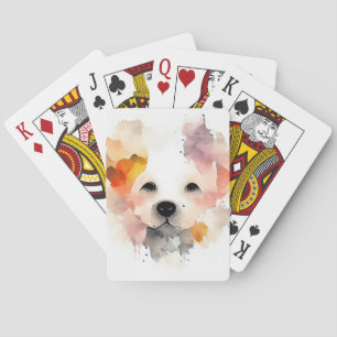 Baraja De Cartas Mascota de perro Naturaleza animal acuarela Pintur