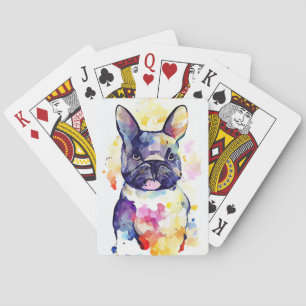 Baraja De Cartas Mascota de perro Naturaleza animal acuarela Pintur