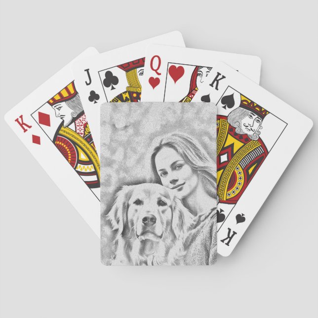 Baraja De Cartas Mascota personalizado Foto Perro Lover Keepsake Ke (Reverso)