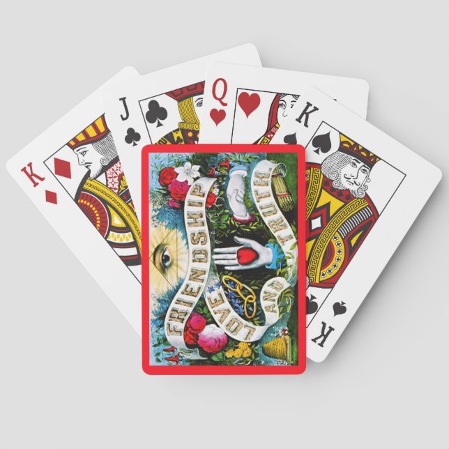 Baraja De Cartas Masonic Colorful Truth Romantic Love Friendship (Reverso)