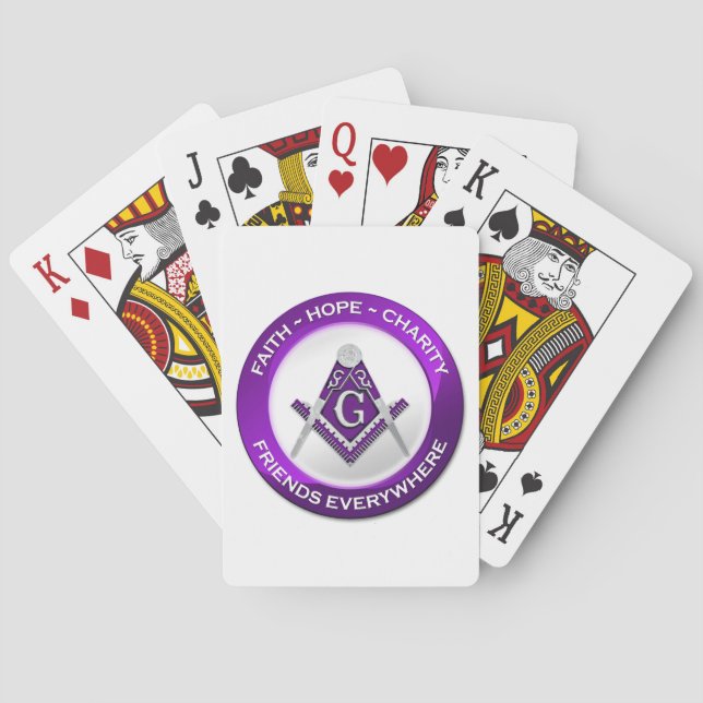 Baraja De Cartas Masonic Playing Cards Purple (Reverso)