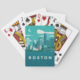 Baraja De Cartas Massachusetts Night Cityscape | Boston City