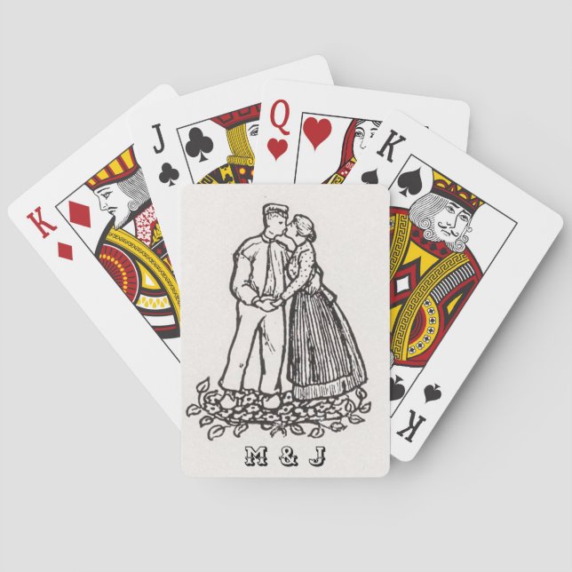 Baraja De Cartas Matrimonio de parejas ventilares personalizado (Reverso)