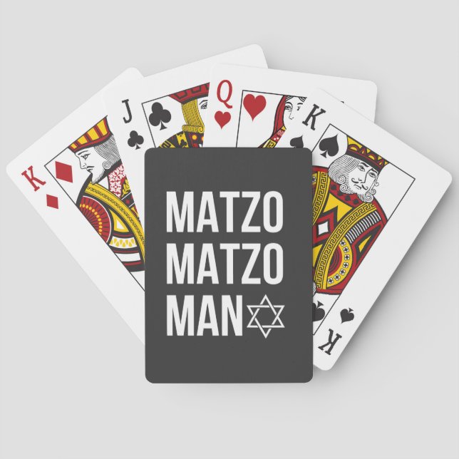 Baraja De Cartas Matzo Matzo Man Hanukkah judío (Reverso)