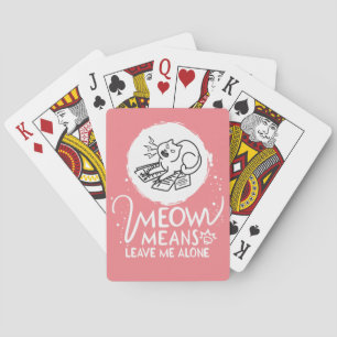 Baraja De Cartas Maullar Significa Déjame Solo - Gato Divertido Eno