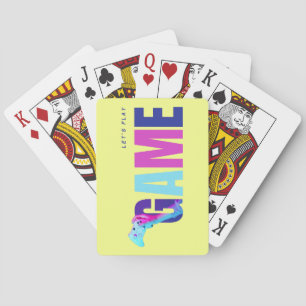 Baraja De Cartas Mazo Amarillo Retro Neon Cyberpunk Synthwave Gamer