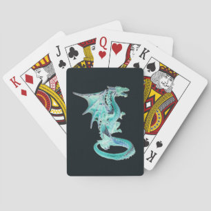 Baraja De Cartas Mazo de juego de fantasía azul del dragón del ciel