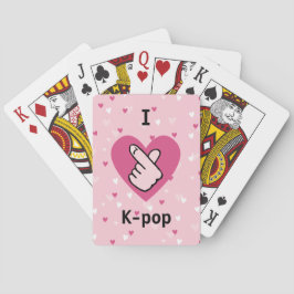 Baraja De Cartas Me encanta el corazón del dedo rosa K-pop