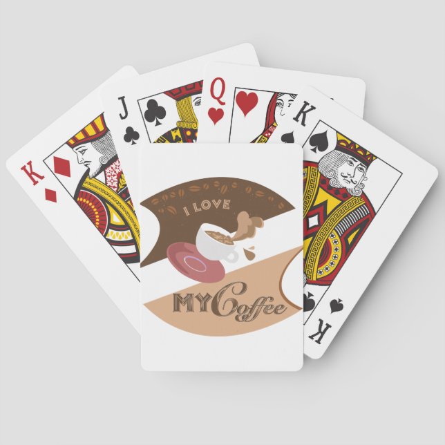 Baraja De Cartas Me encanta mi café retro Java (Reverso)