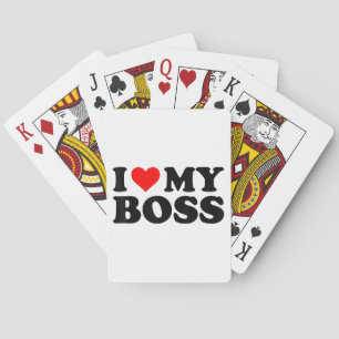 Baraja De Cartas Me Encanta Mi Jefe Funny Red Heart Boss Yo Corazón