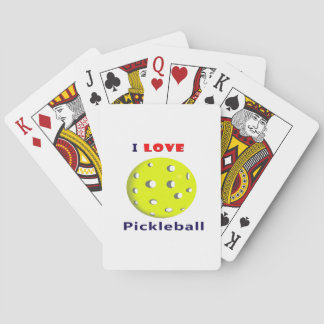 Baraja De Cartas me encanta pickleball de texto rojo pickleball grá