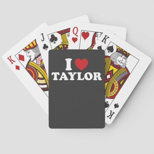 Baraja De Cartas Me encanta Taylor Name I Heart Groovy (Reverso)