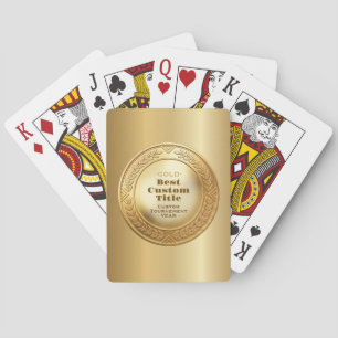 Baraja De Cartas Medalla personalizada 3D realista editable de oro