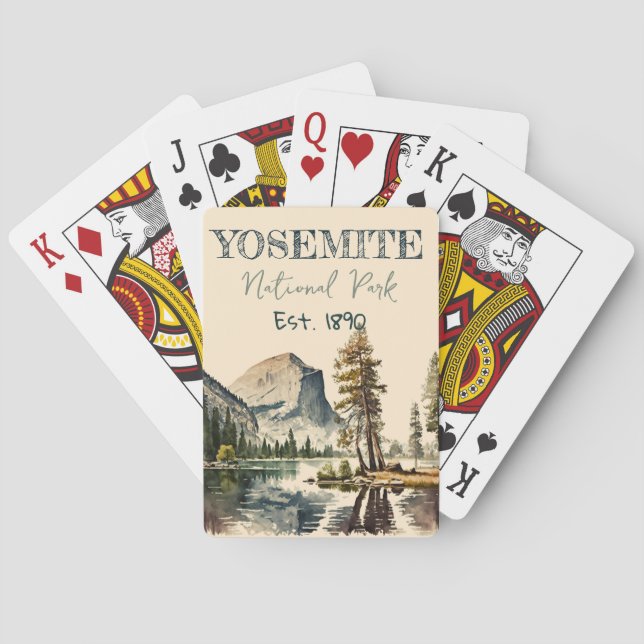 Baraja De Cartas Media Dome del Parque Nacional Yosemite (Reverso)