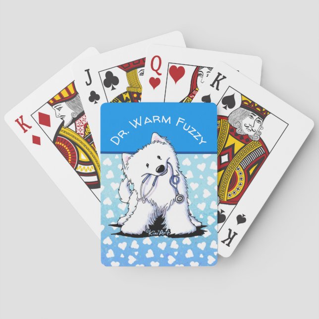 Baraja De Cartas Médica de KiniArt Samoyed (Reverso)