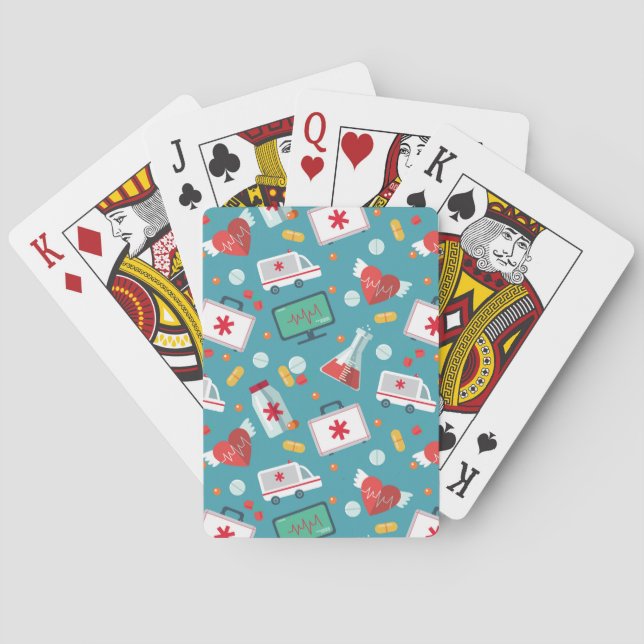 Baraja De Cartas Medical Icon Pattern (Reverso)