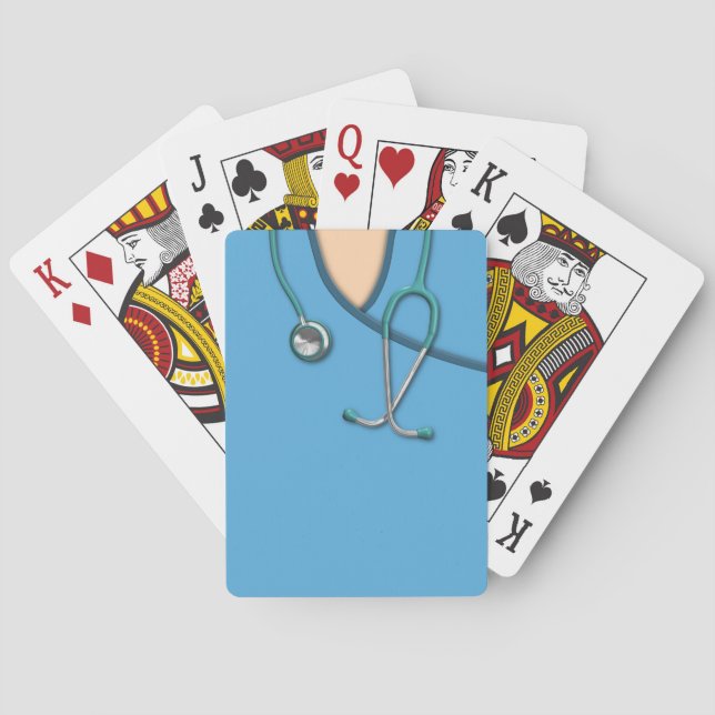 Baraja De Cartas Médico azul friega (Reverso)