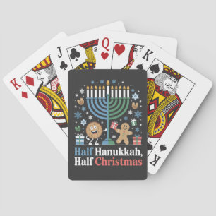 Baraja De Cartas Medio Hanukkah mitad Navidades Funny Christmukkah