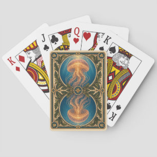 Baraja De Cartas Medusa Aguas Azules Acuarela GeoSaga