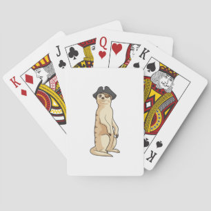 Baraja De Cartas Meerkat como pirata con gorra pirata