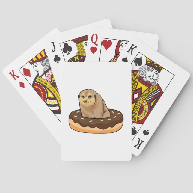 Baraja De Cartas Meerkat con Donut (Reverso)