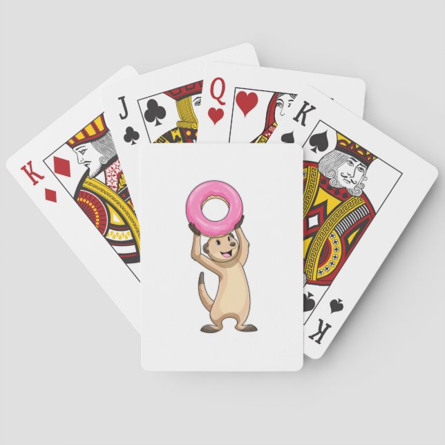 Baraja De Cartas Meerkat con Donut (Reverso)