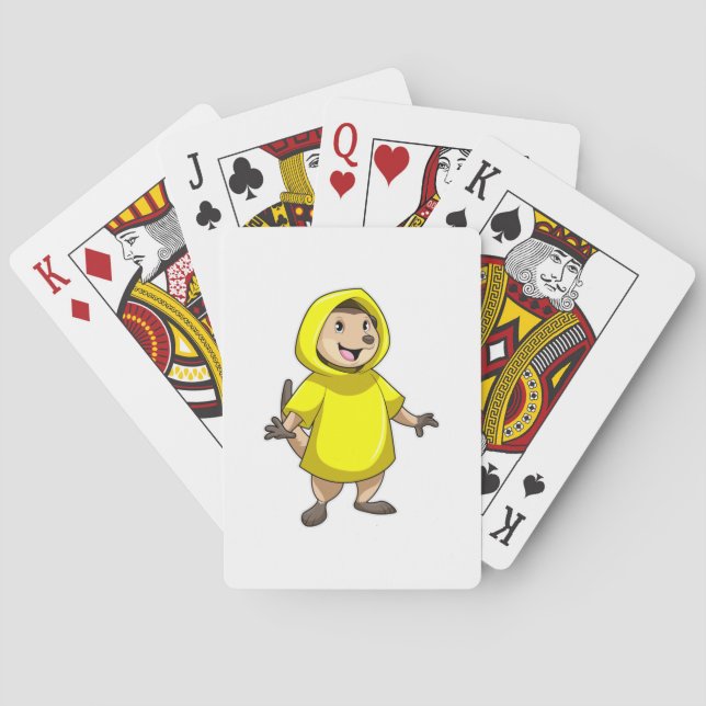Baraja De Cartas Meerkat con el abrigo (Reverso)