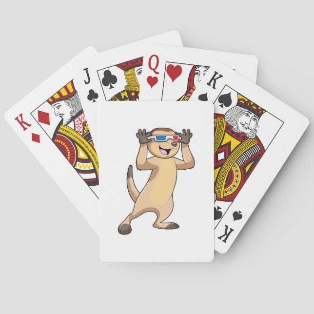 Baraja De Cartas Meerkat con gafas (Reverso)