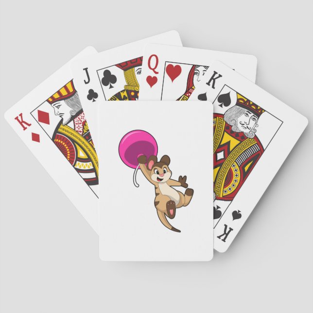 Baraja De Cartas Meerkat con globo (Reverso)