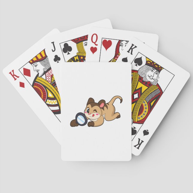 Baraja De Cartas Meerkat con vidrio de aumento (Reverso)
