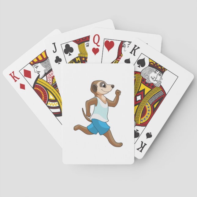 Baraja De Cartas Meerkat en deportes de carreras (Reverso)