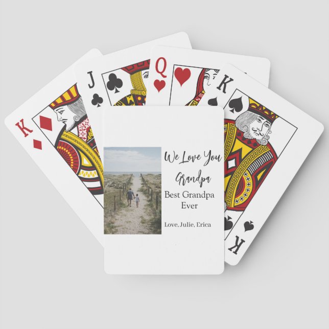 Baraja De Cartas mejor abuelo siempre abuelos foto regalos clásicos (Reverso)