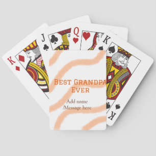 Baraja De Cartas Mejor abuelo siempre naranja rayas espiral añadir
