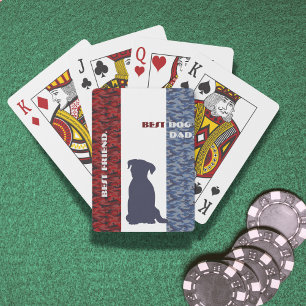 Baraja De Cartas Mejor Amigo Del Padre Del Perro Azul Blanco Rojo