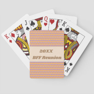 Baraja De Cartas Mejor Amigo Reunión Blue Peach Polka Dot BFF