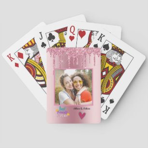 Baraja De Cartas Mejor Amigo Rosa, Foto De Personalizable