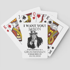 Baraja De Cartas Mejor Hombre de Groomsman Propuesta Tío Sam te qui
