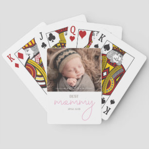Baraja De Cartas Mejor Mami Desde Año Fuente de Escritura de Foto C