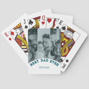 Baraja De Cartas Mejor Papá del Mundo Collage de Varias Fotos Perso
