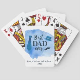 Baraja De Cartas Mejor PAPÁ del mundo Corbata de Acuarela Azul Gorr
