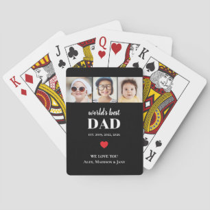 Baraja De Cartas Mejor Papá del Mundo Te amamos 3 Nombres de Niños 