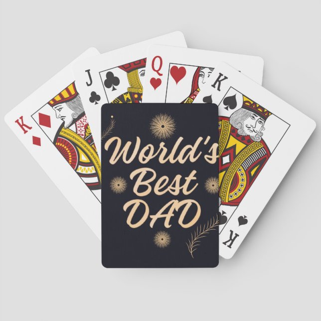 Baraja De Cartas Mejor Papá del Mundo  Tipografía Simple Padres (Reverso)