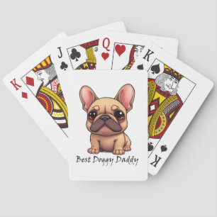 Baraja De Cartas Mejor Papá Perrito Bulldog Francés Mascota Perro A