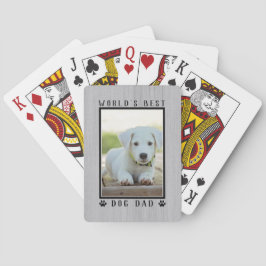 Baraja De Cartas Mejor Papá Perro del Mundo Huellas Foto Rústico