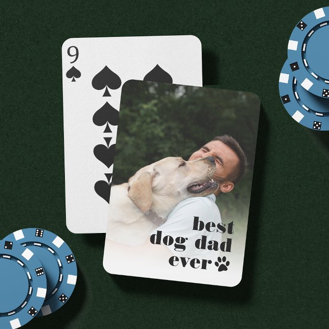 Baraja De Cartas Mejor Papá Perro | Foto del Día del Padre (Subido por el creador)