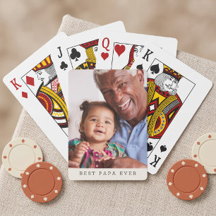 Baraja De Cartas Mejor Papá Personalizado Foto Simple Abuelo